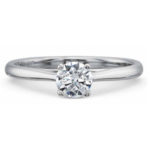 minimalist round engagement ring - custom engagement ring design - Fredric H. Rubel Jewelers. Serving Laguna Beach and Mission Viejo, CA