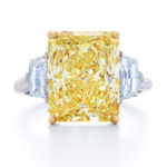 yellow engagement ring - rose gold engagement ring - colored engagement ring - minimalist round engagement ring - custom engagement ring design - Fredric H. Rubel Jewelers. Serving Laguna Beach and Mission Viejo, CA