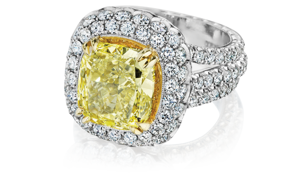 yellow colored engagement ring