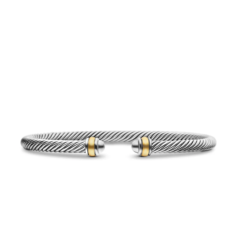 Sterling silver with 18-karat yellow gold •  • Bracelet, 4mm