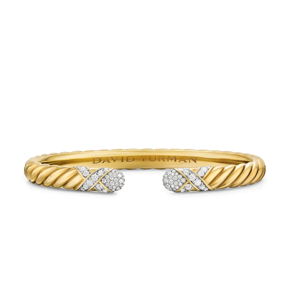 18-karat yellow gold • Pavé-set diamonds, 0.70 total carat weight • Bracelet, 6.2mm