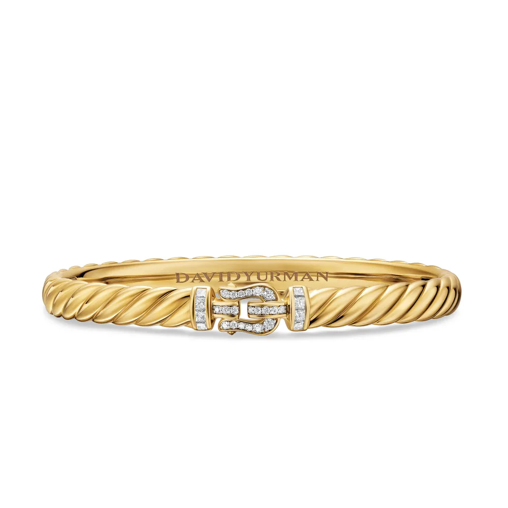 18-karat yellow gold • Pavé-set diamonds, 0.39 total carat weight • Bracelet, 6.2mm