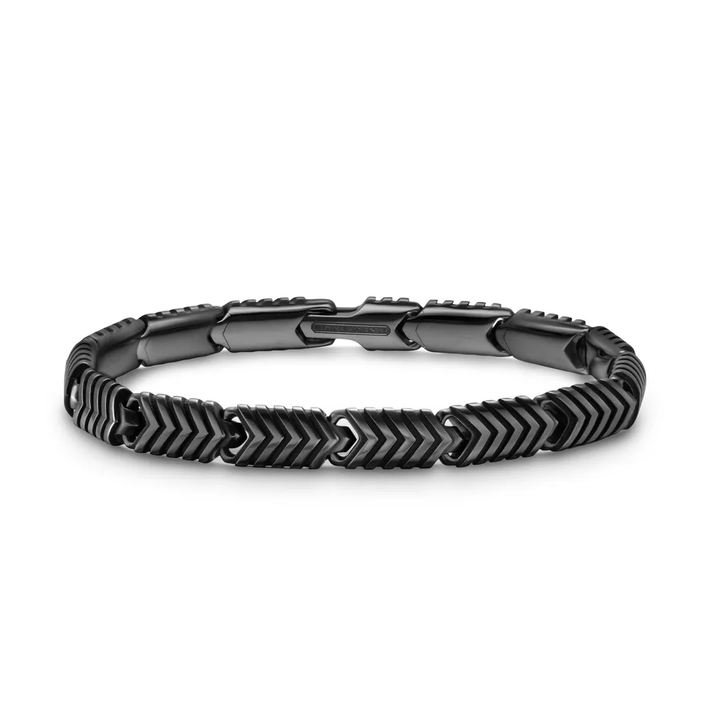 Black titanium •  • Bracelet, 7.6mm • Push clasp- This item can be engraved. Please contact customer care for more information.