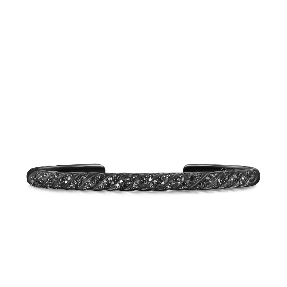 Black titanium • Diamonds, total carat weight range from 1.44 to 1.82 (dependent on size) • Bracelet, 5.5mm