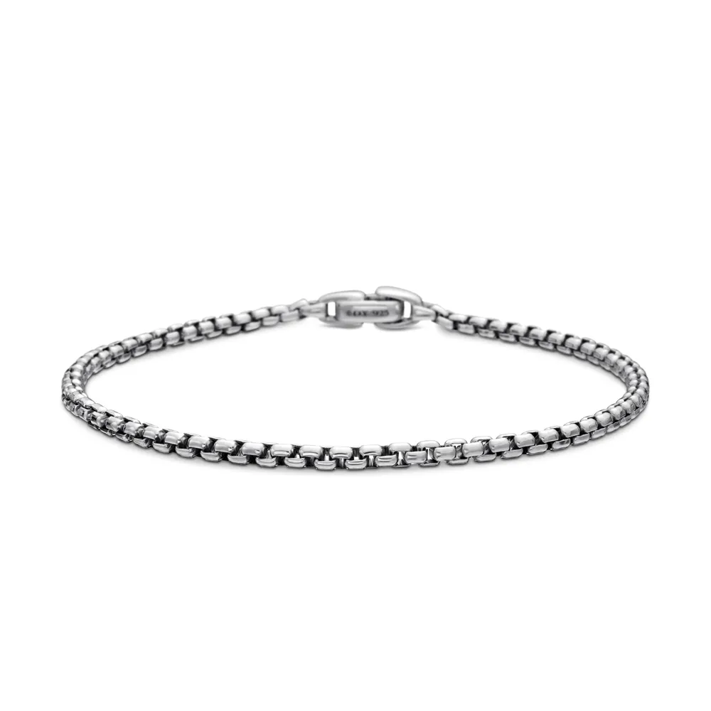 Box Chain Bracelet in Sterling Silver, 2.7mm