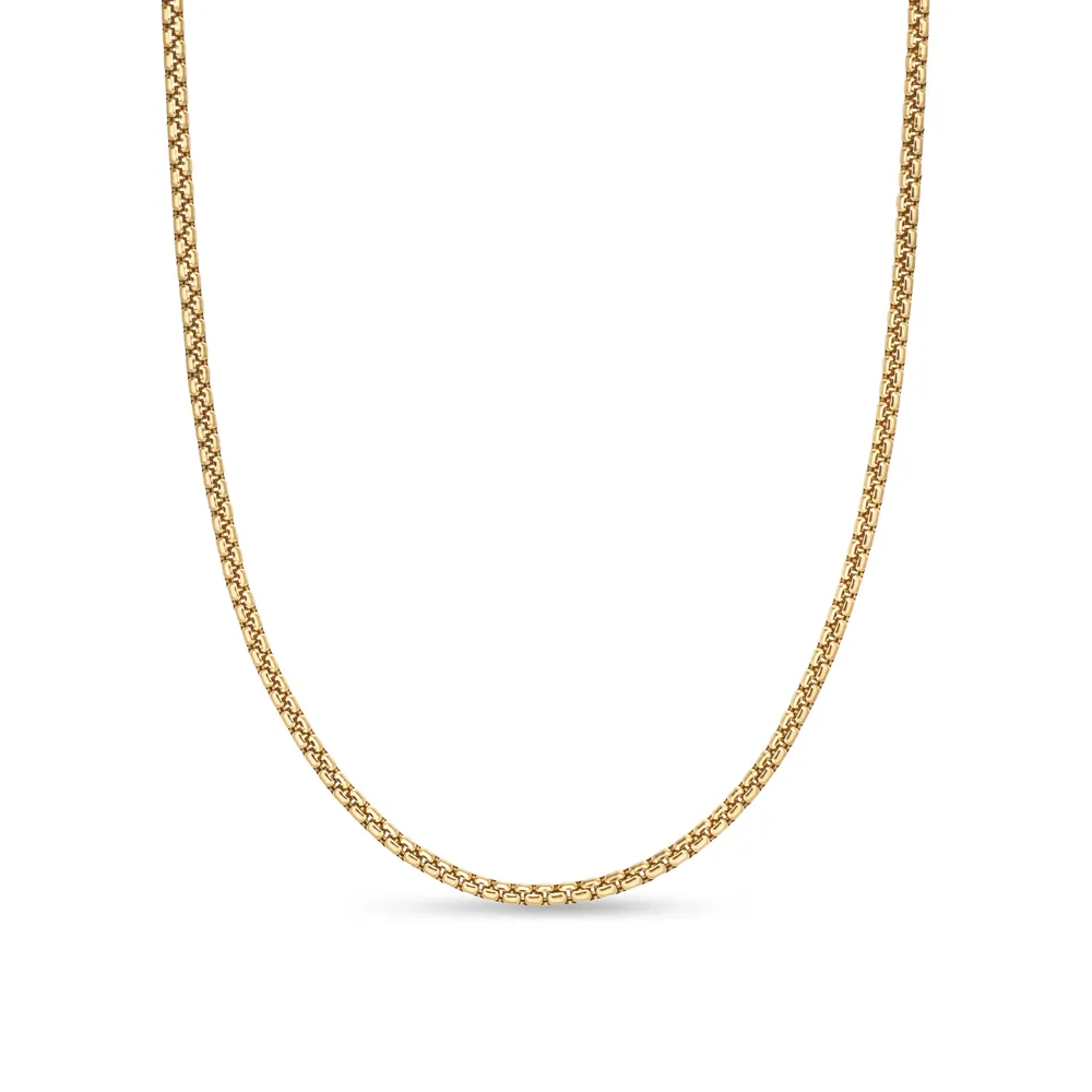 Box Chain Necklace in 18k Yellow Gold, 2.7mm