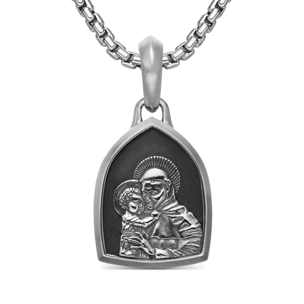 St. Anthony Amulet in Sterling Silver, 21.8mm