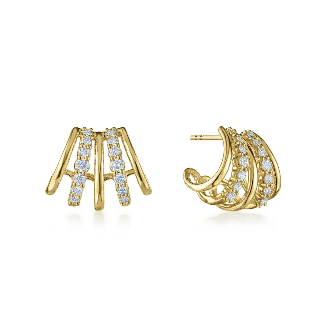 5-ROW ALTERNATING LYRIC EARRINGS