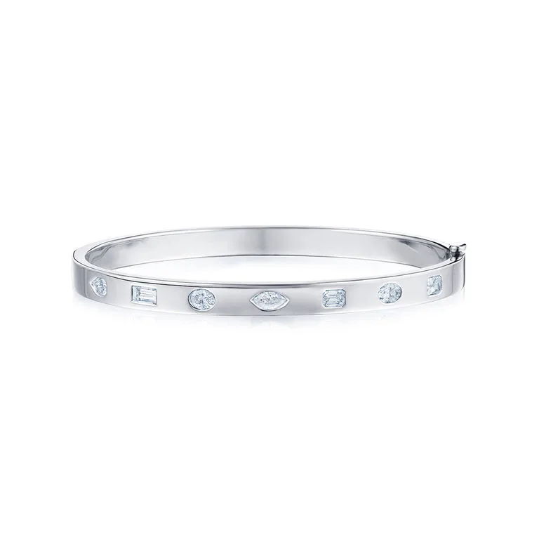 White Gold Stackable Bangle
