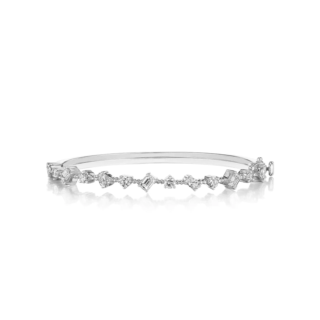 Mixed Shaped Diamond Bangle