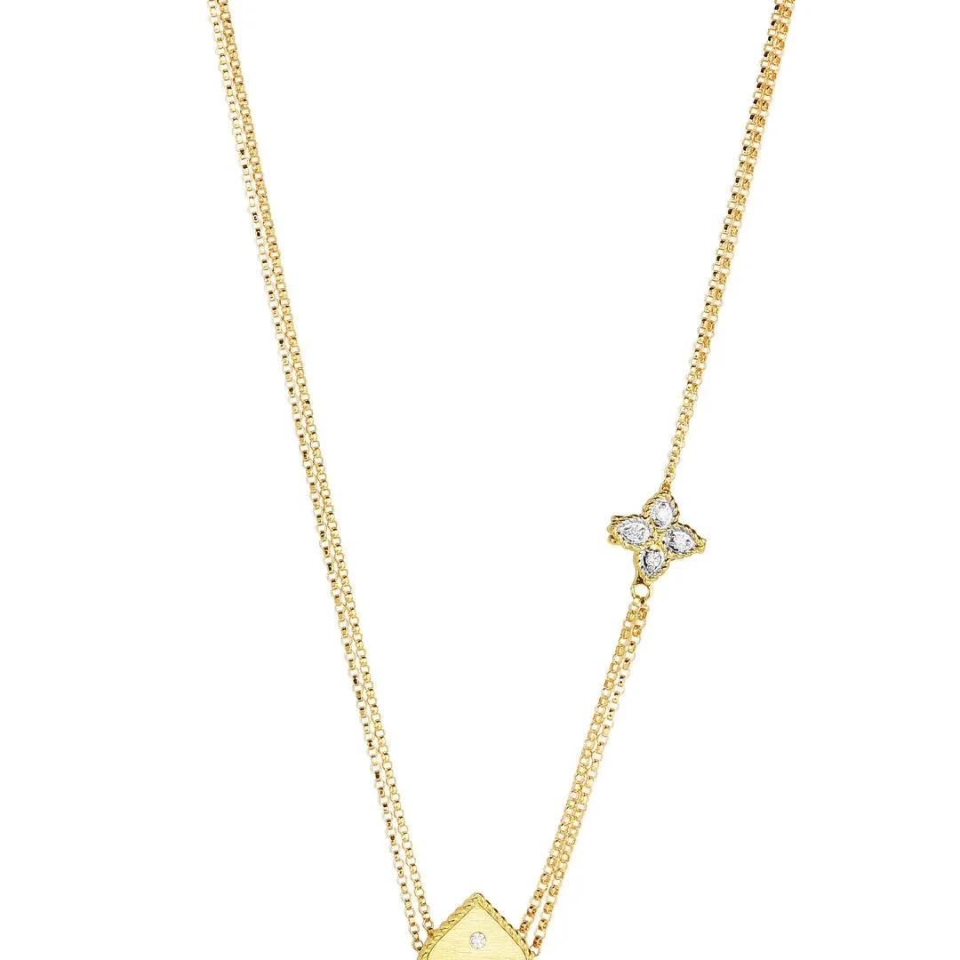 VENETIAN PRINCESS MEDIUM CUT OUT DIAMOND FLOWER LONG NECKLACE