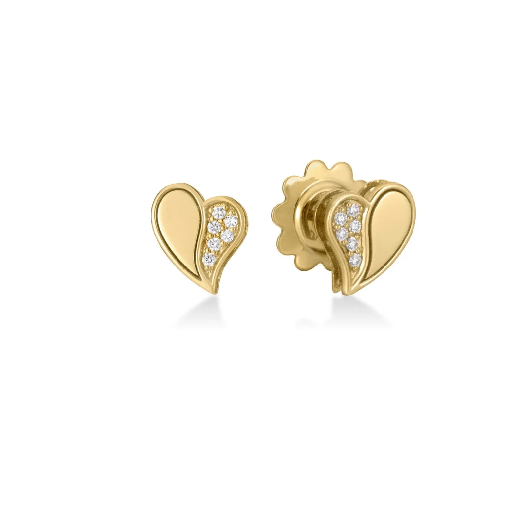 AMORINO DIAMOND FLOWER STUD EARRINGS
