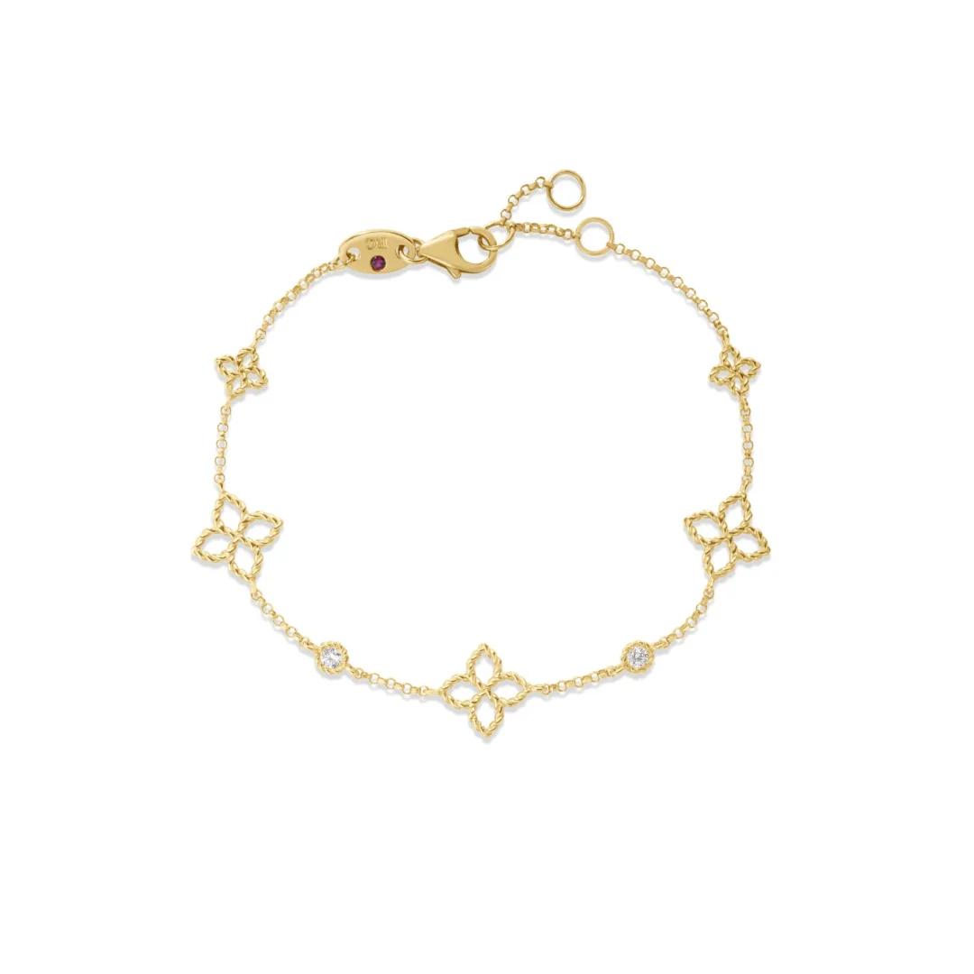 PRINCIPESSA DIAMOND & FLOWER STATION BRACELET