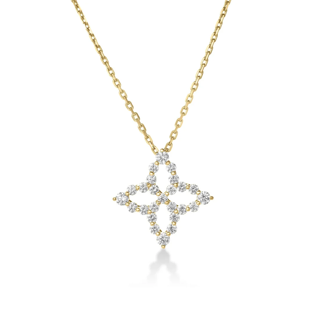 DIAMOND PRINCESS OUTLINE FLOWER NECKLACE