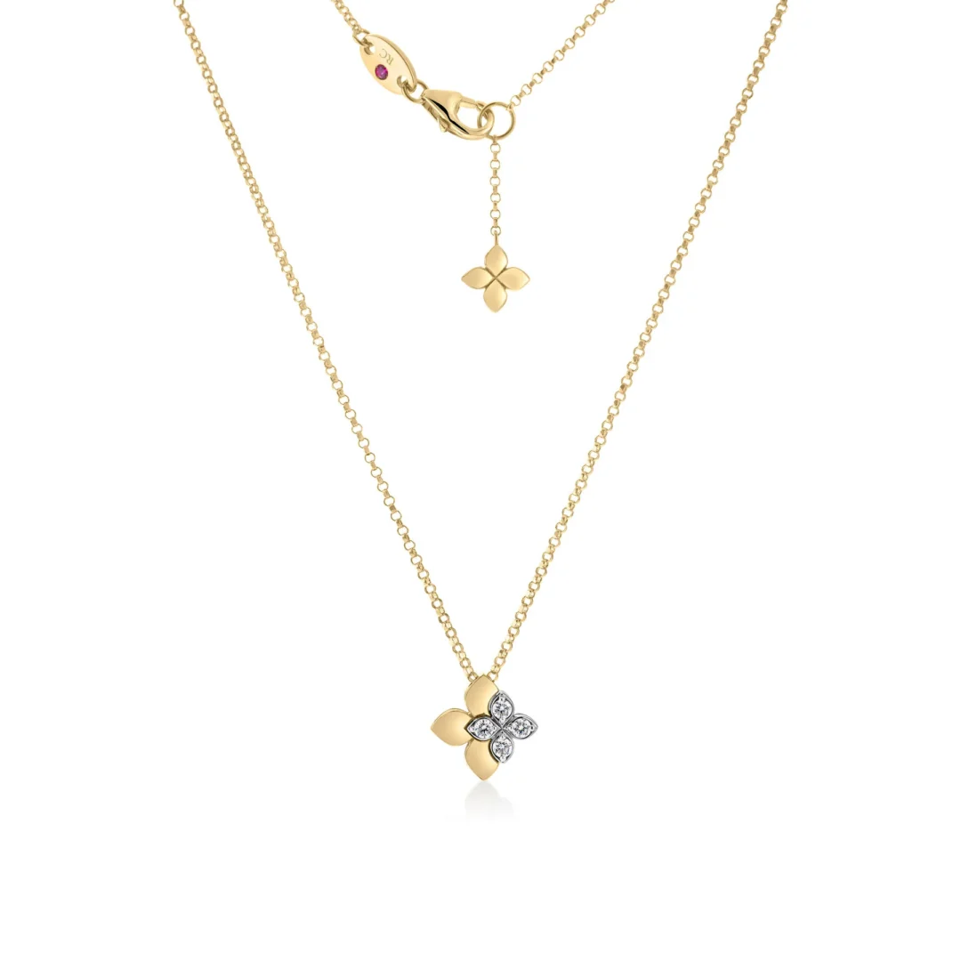 LOVE IN VERONA EAST TO WEST DIAMOND FLOWER NECKLACE