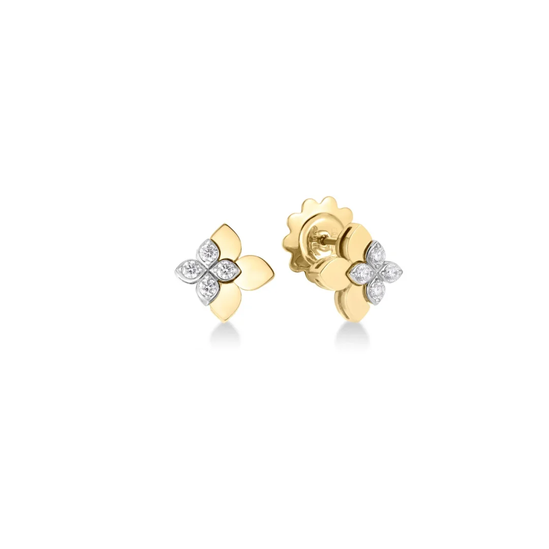 LOVE IN VERONA EAST TO WEST DIAMOND FLOWER STUD EARRINGS