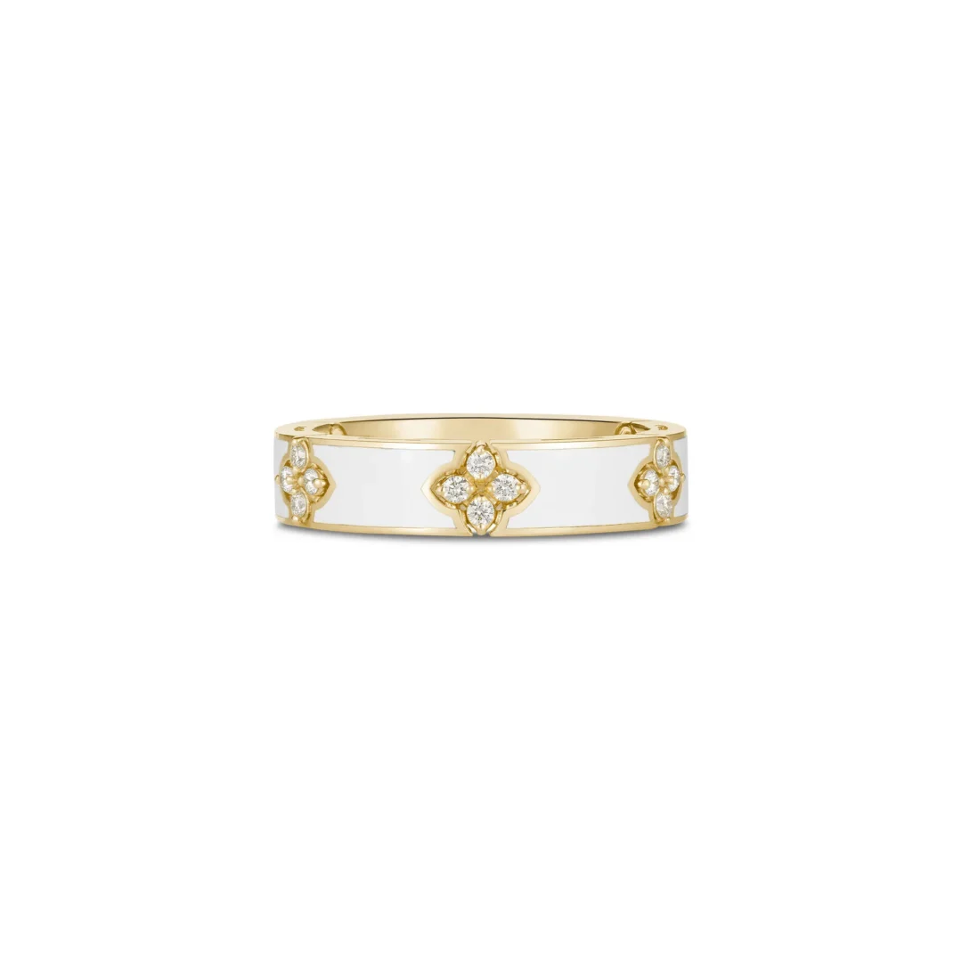 LOVE IN VERONA DIAMOND & WHITE ENAMEL RING