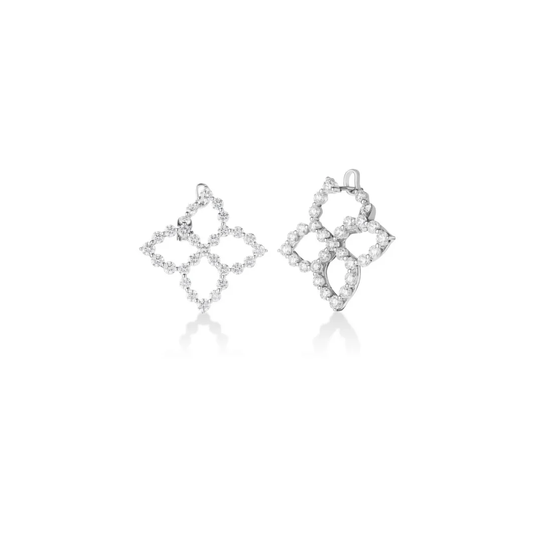 DIAMOND PRINCESS OUTLINE FLOWER EARRINGS