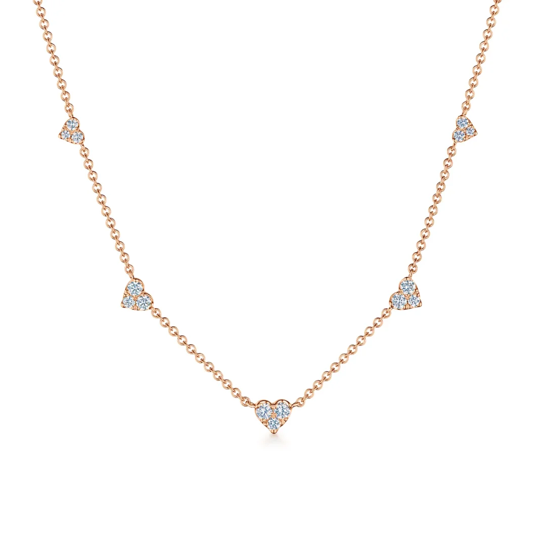 DIAMOND HEART STATION NECKLACE