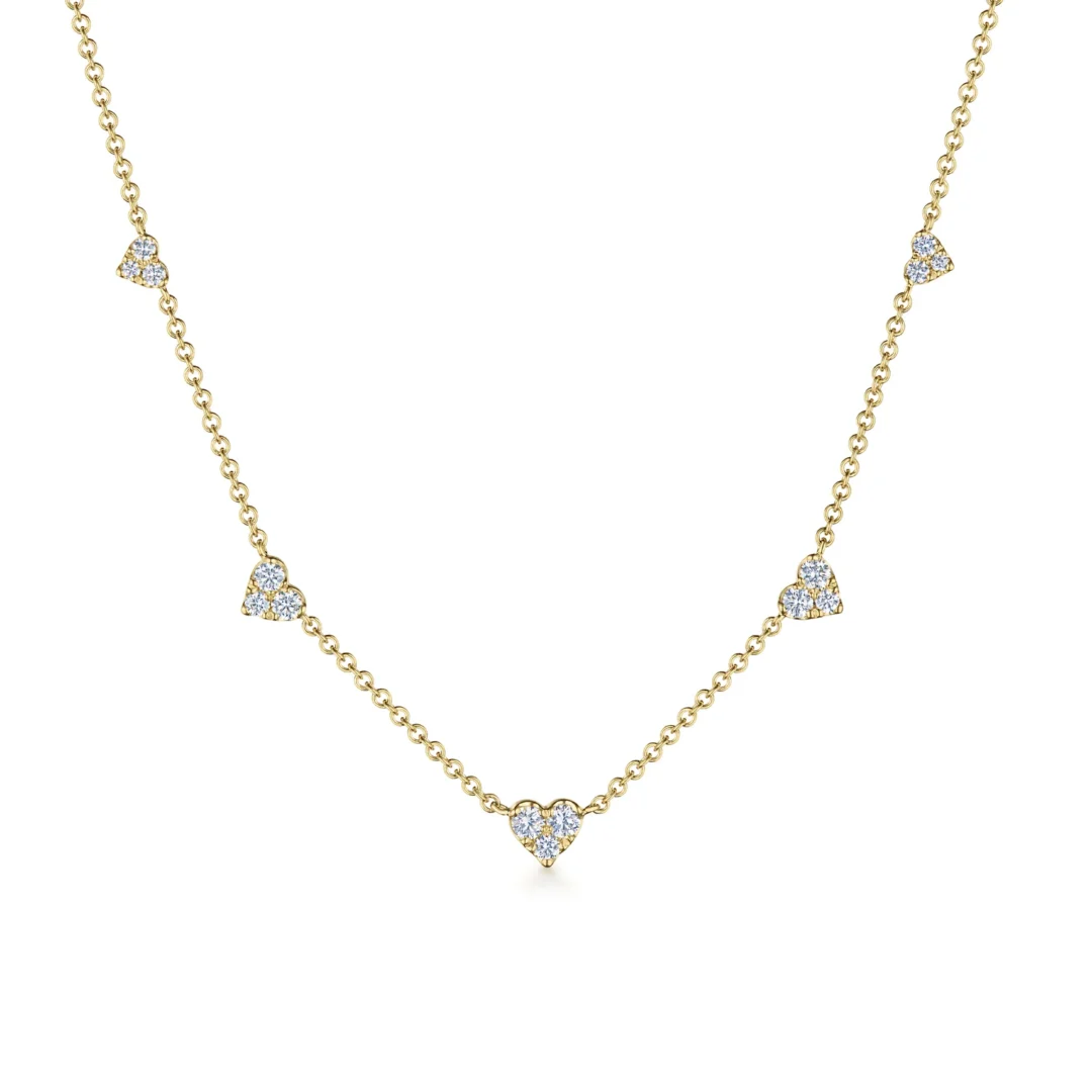 DIAMOND HEART STATION NECKLACE