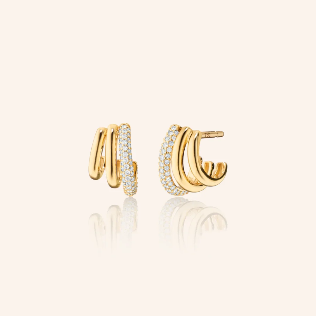 RINGS OF SATURN 3-HOOP EARRINGS