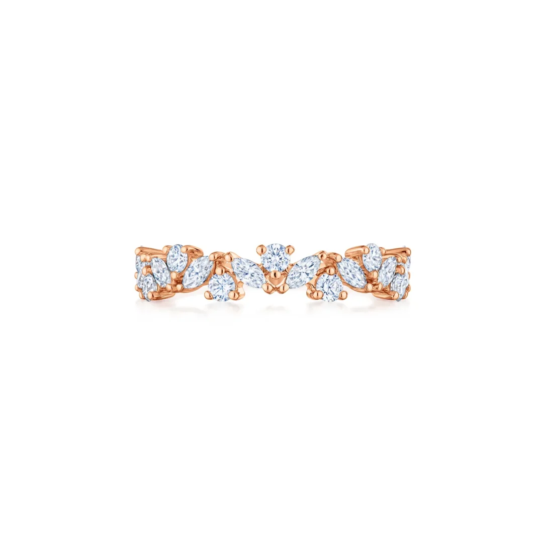 AMERICAN BEAUTY HALF CIRCLE MIXED SHAPE DIAMONDS RING