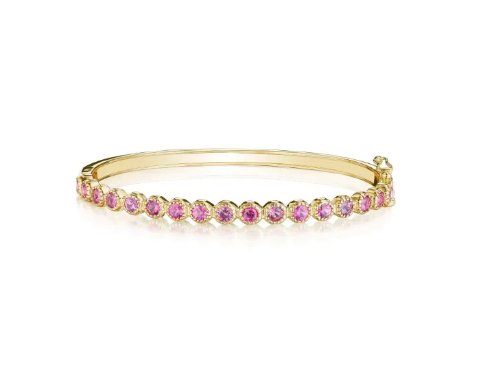 PINK SAPPHIRE BEZEL SET BRACELET