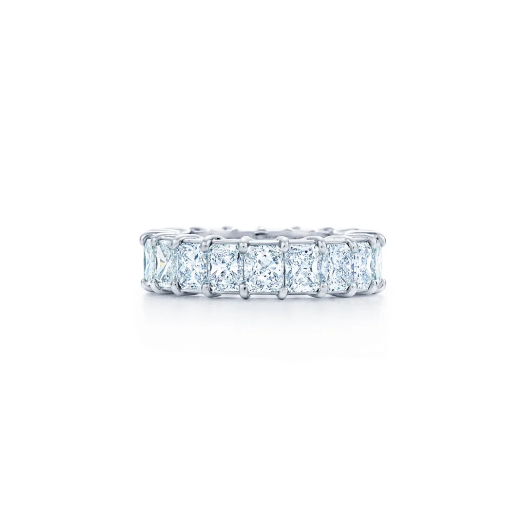Eternity Wedding Ring with Radiant Diamonds