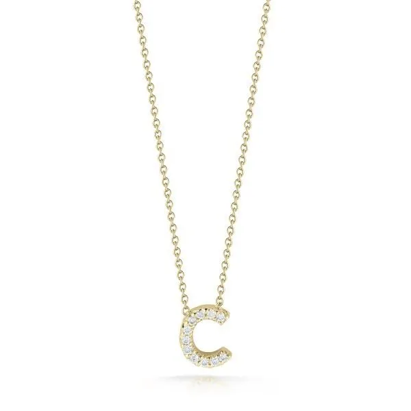 TINY TREASURES DIAMOND LOVE LETTER “C” NECKLACE