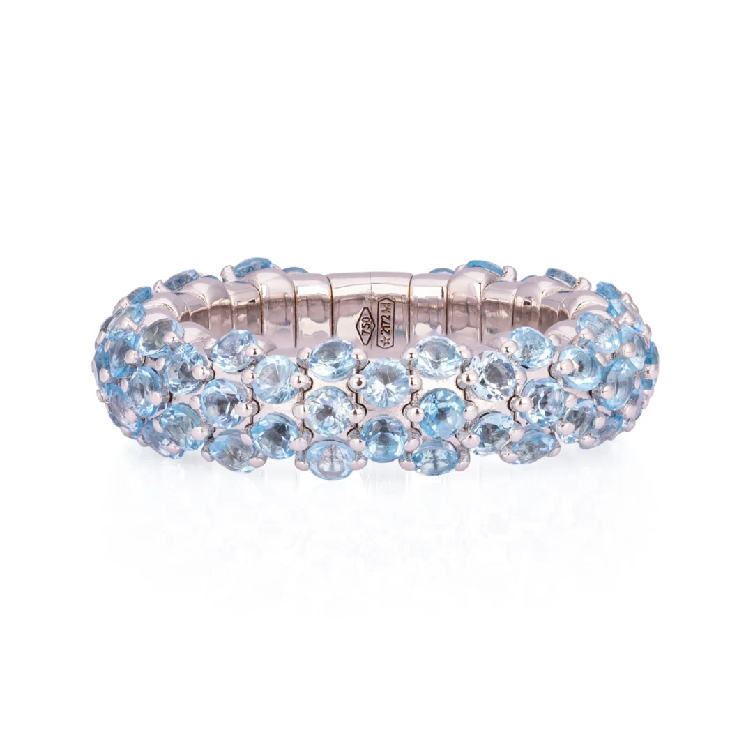 Blue Topaz Domed Stretch Ring