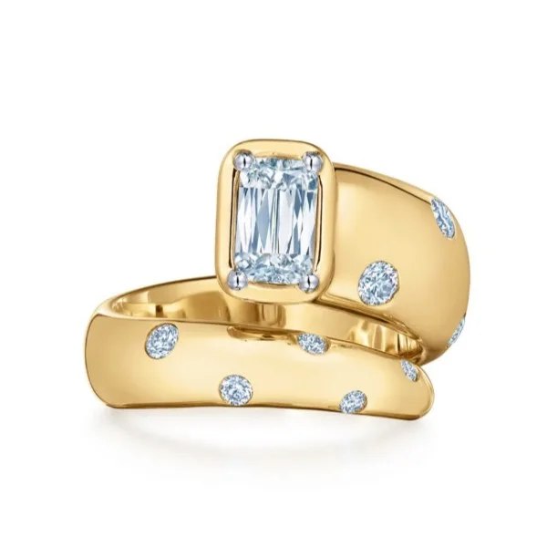 Wide Wrap Ring with an Ashoka Diamond