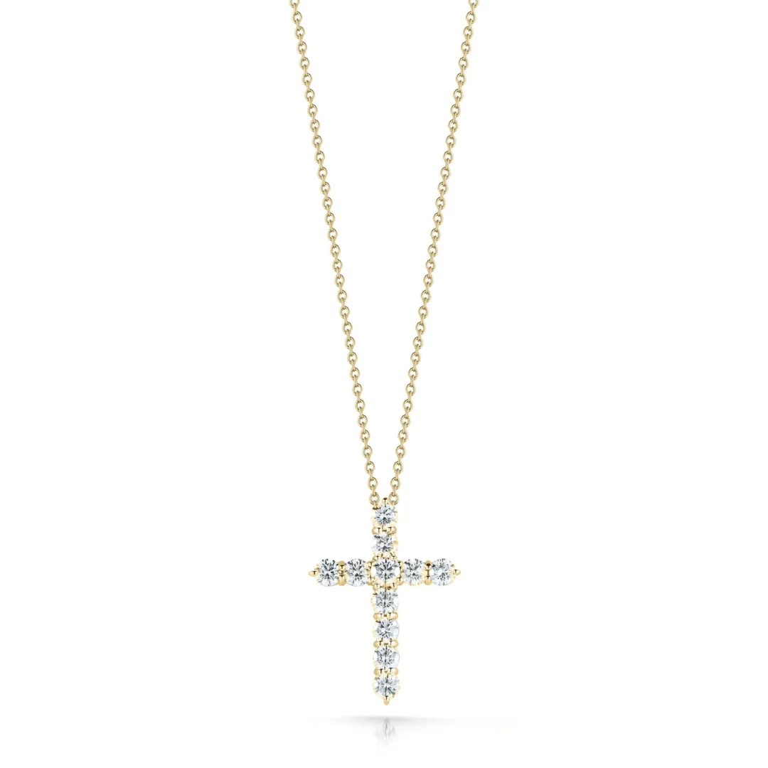 TINY TREASURES LARGE DIAMOND CROSS NECKLACE