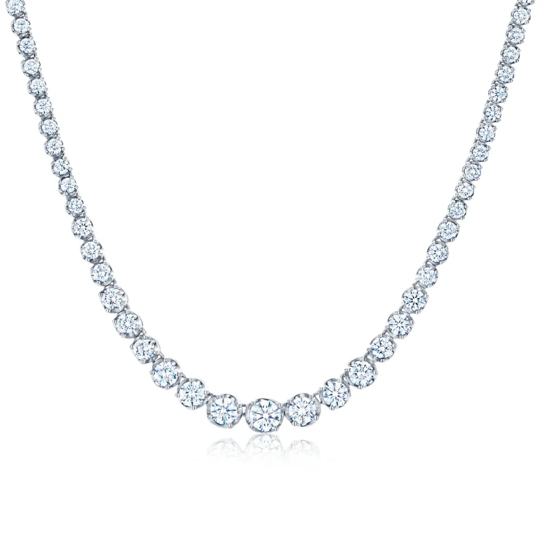 Riviera Line Necklace with Illusion-Set Graduated Diamonds