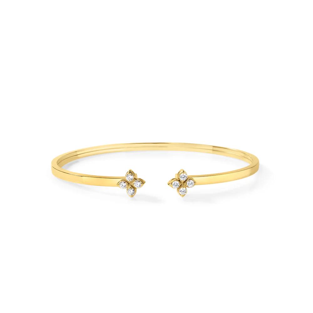 LOVE IN VERONA DIAMOND FLOWERS CUFF BANGLE