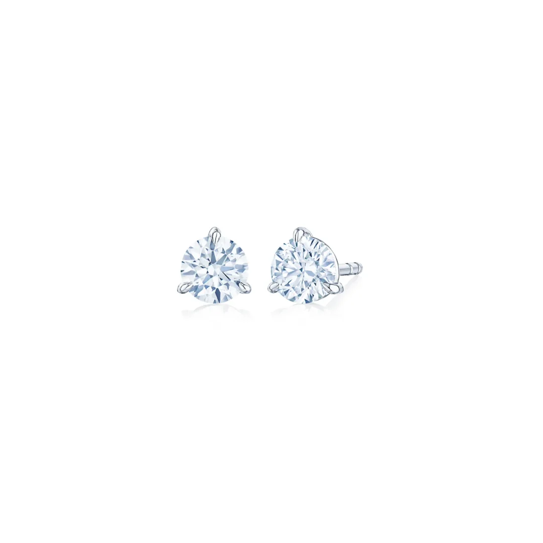 Round Diamond Stud Earrings