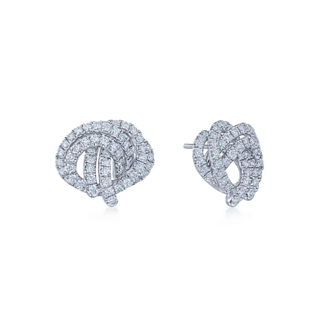 Open Knot Earrings with Diamonds