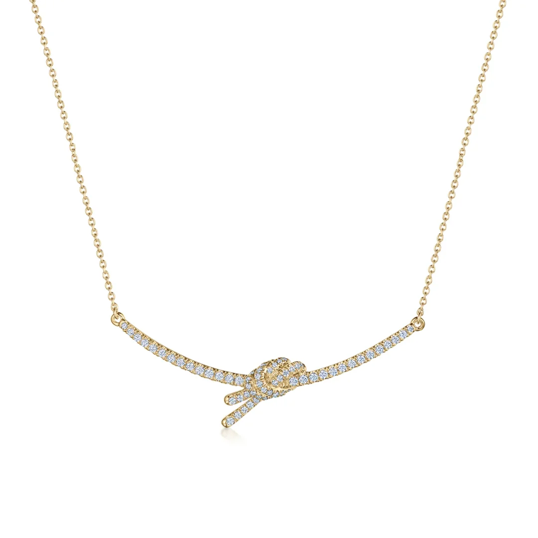 Entwine Diamond Knot Bar Necklace