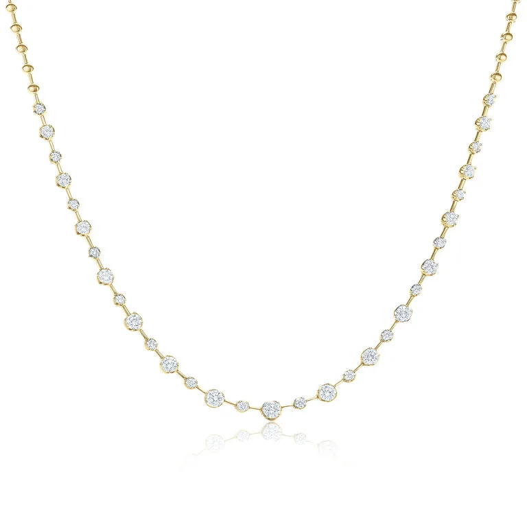 Starry Night Necklace with Alternating Diamonds