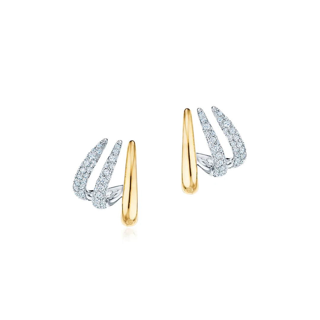 Orbit Huggie Earrings with Diamonds