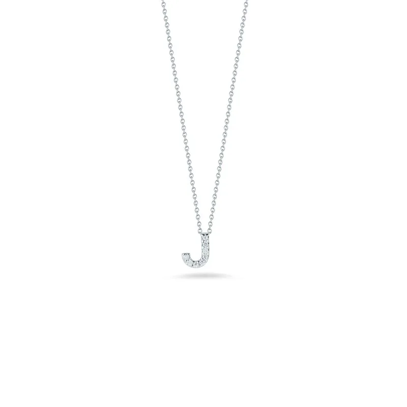 TINY TREASURES DIAMOND LOVE LETTER "J" NECKLACE
