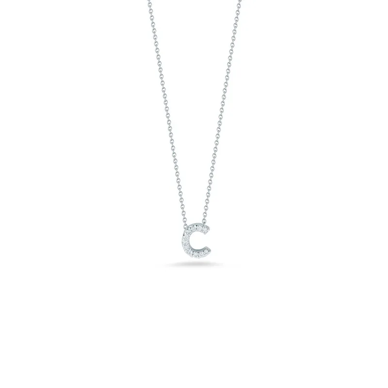 TINY TREASURES DIAMOND LOVE LETTER "C" NECKLACE
