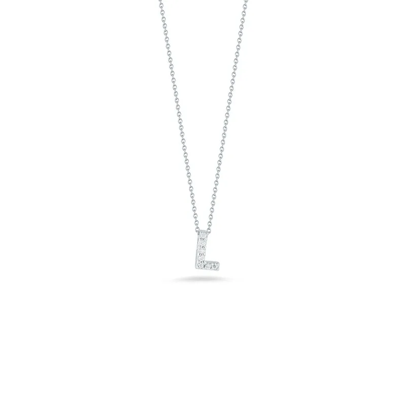 TINY TREASURES DIAMOND LOVE LETTER "L" NECKLACE