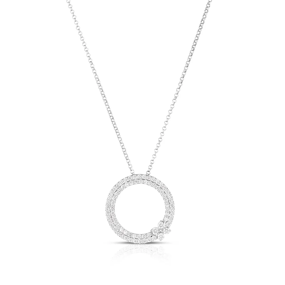 LOVE IN VERONA PAVE DIAMOND CIRCLE NECKLACE