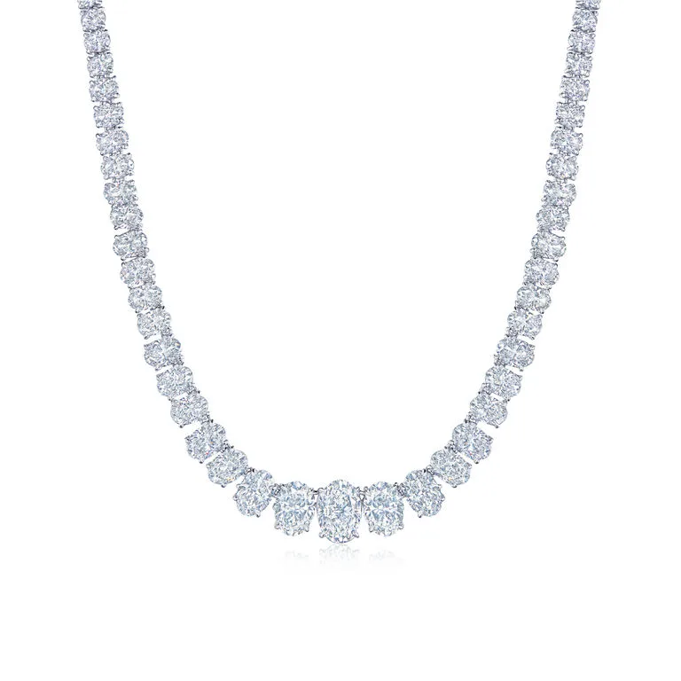 OVAL GRADUATING DIAMOND RIVIERA NECKLACE