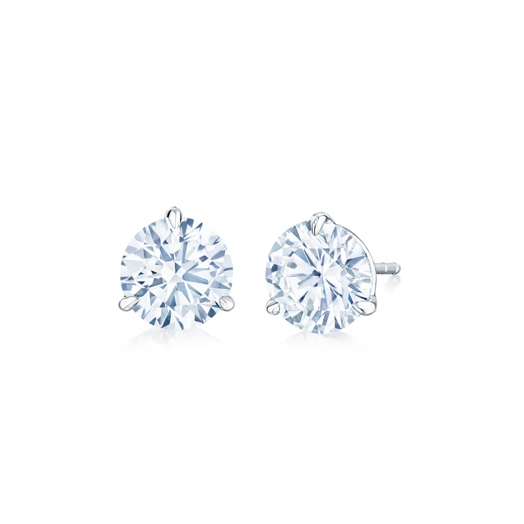 Kwiat Round Diamond Stud Earrings in Platinum