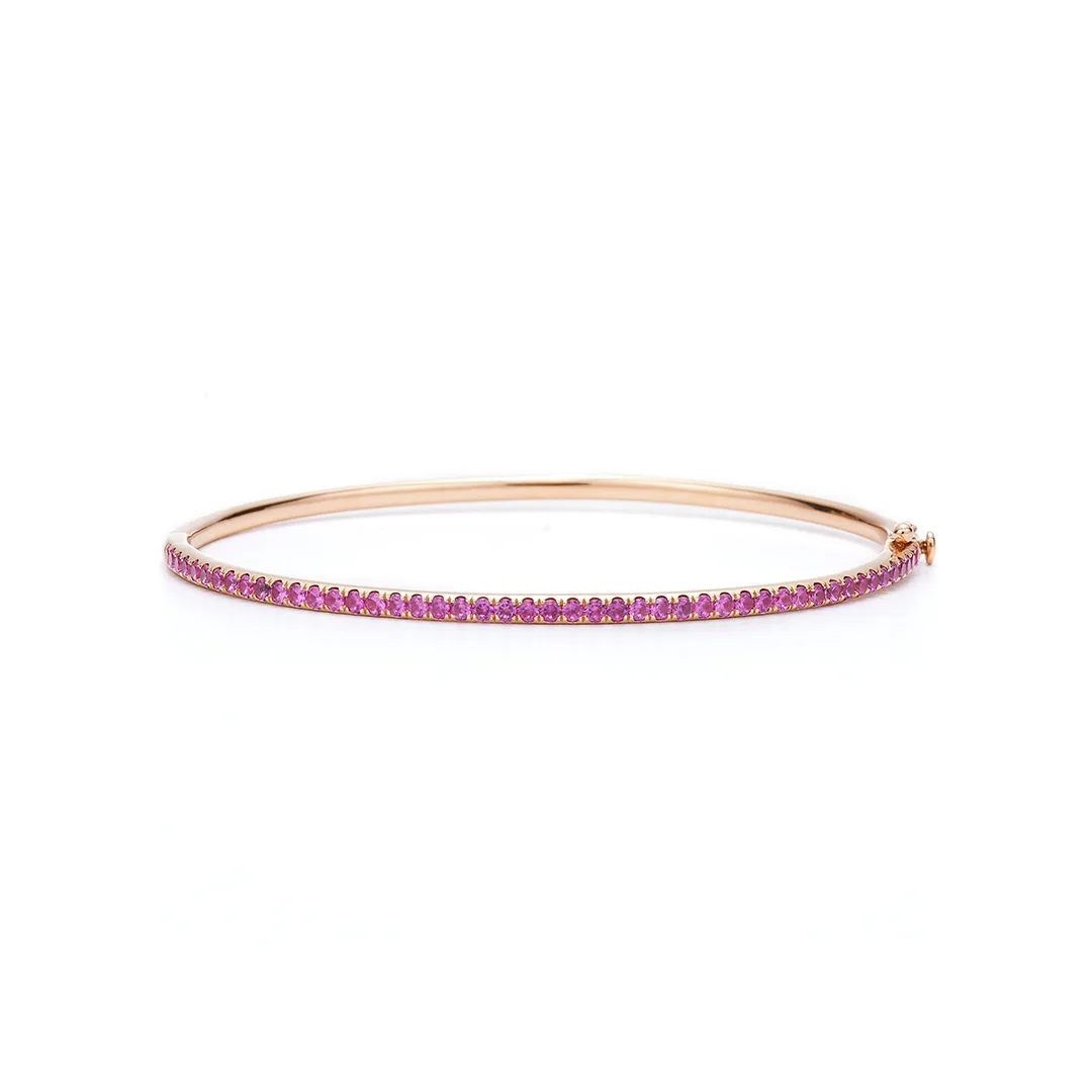 Kwiat Stackable Slim Bangle with Pink Sapphires