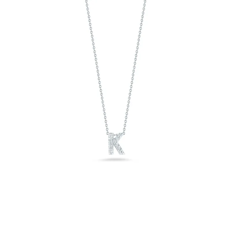 TINY TREASURES DIAMOND LOVE LETTER "K" NECKLACE