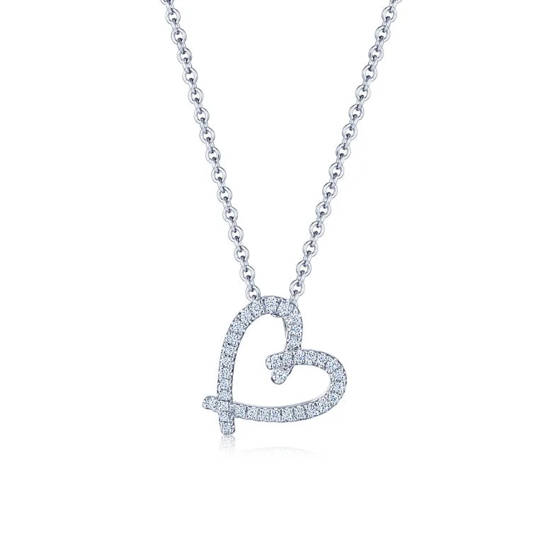 Hearts Cross My Heart Pendant with Diamonds