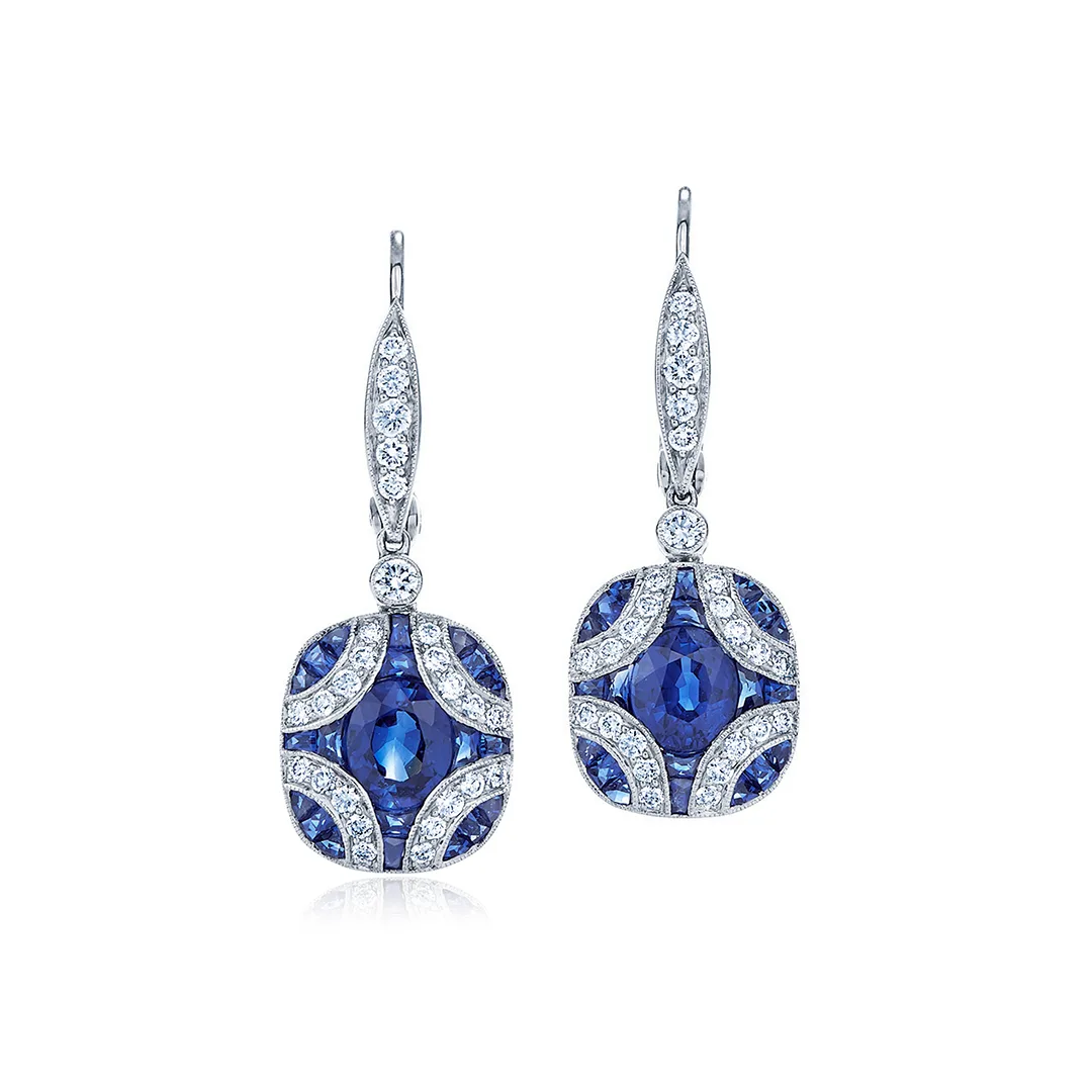 Argyle Sapphire & Diamond Earrings