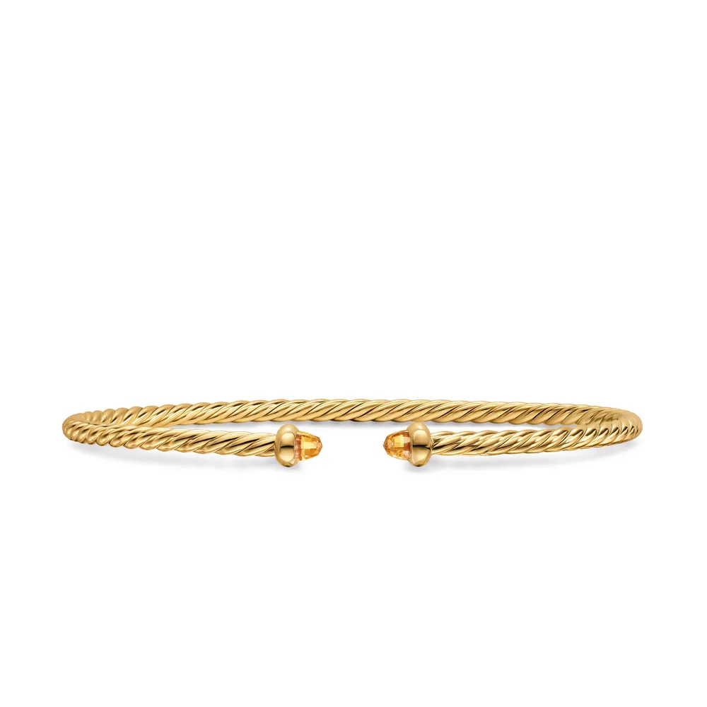 Micro Cablespira® Flex Bracelet in 18K Yellow Gold with Citrine, 2.6mm